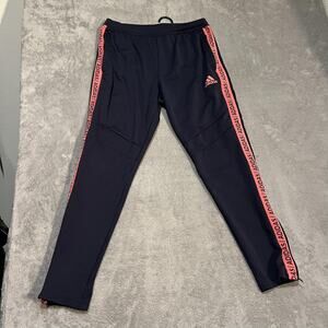 Adidas Tiro 19 Track Pants Mens Large Navy Red Taped Tapered Ankle Zip Logo